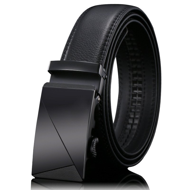 Factory direct sales belts leather men casual genuine luxury business cowhide Belt of trousersLeather Belts alloyAutomaticbuckle