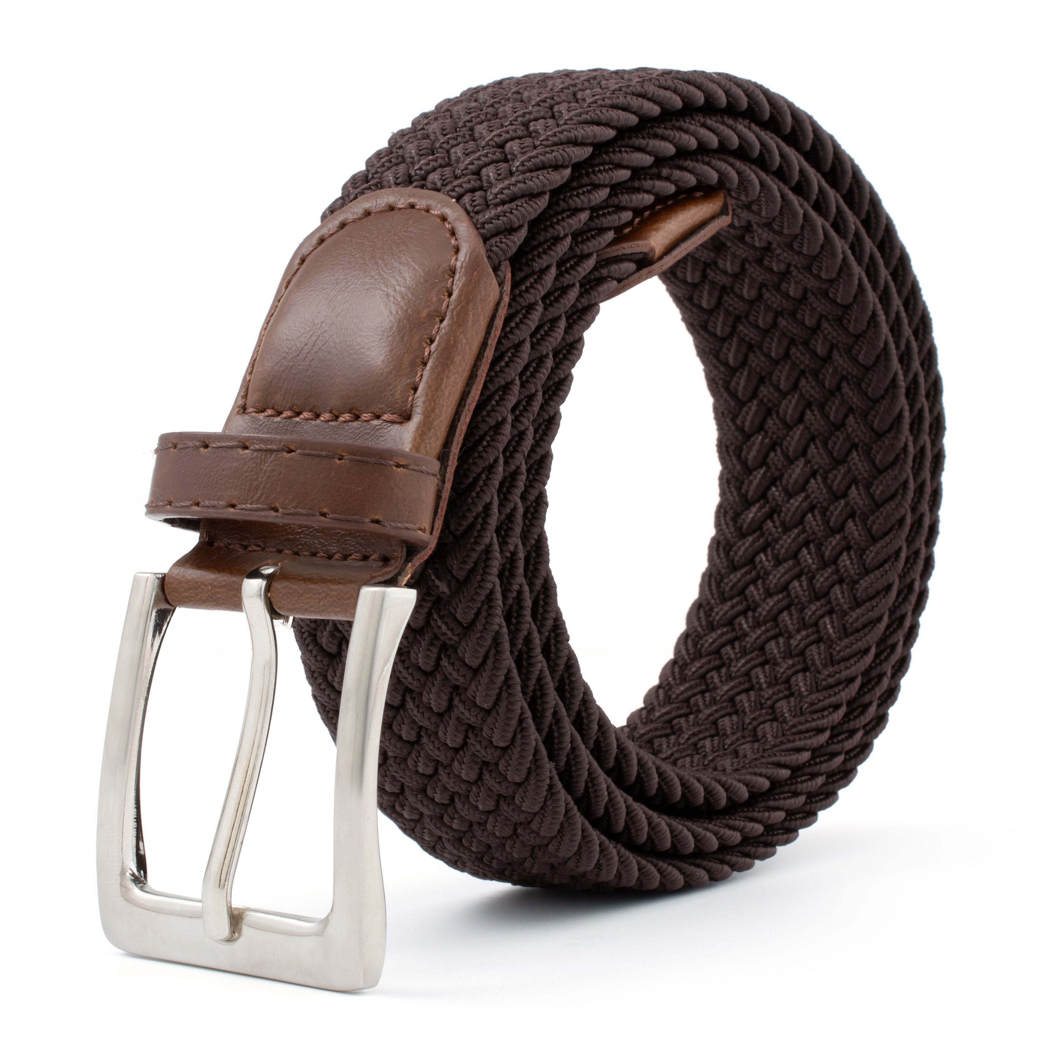 Factory Stock Pin Metal Buckle Pu Leather Stretch Elastic Webbing Strap Elastic Fabric Belt