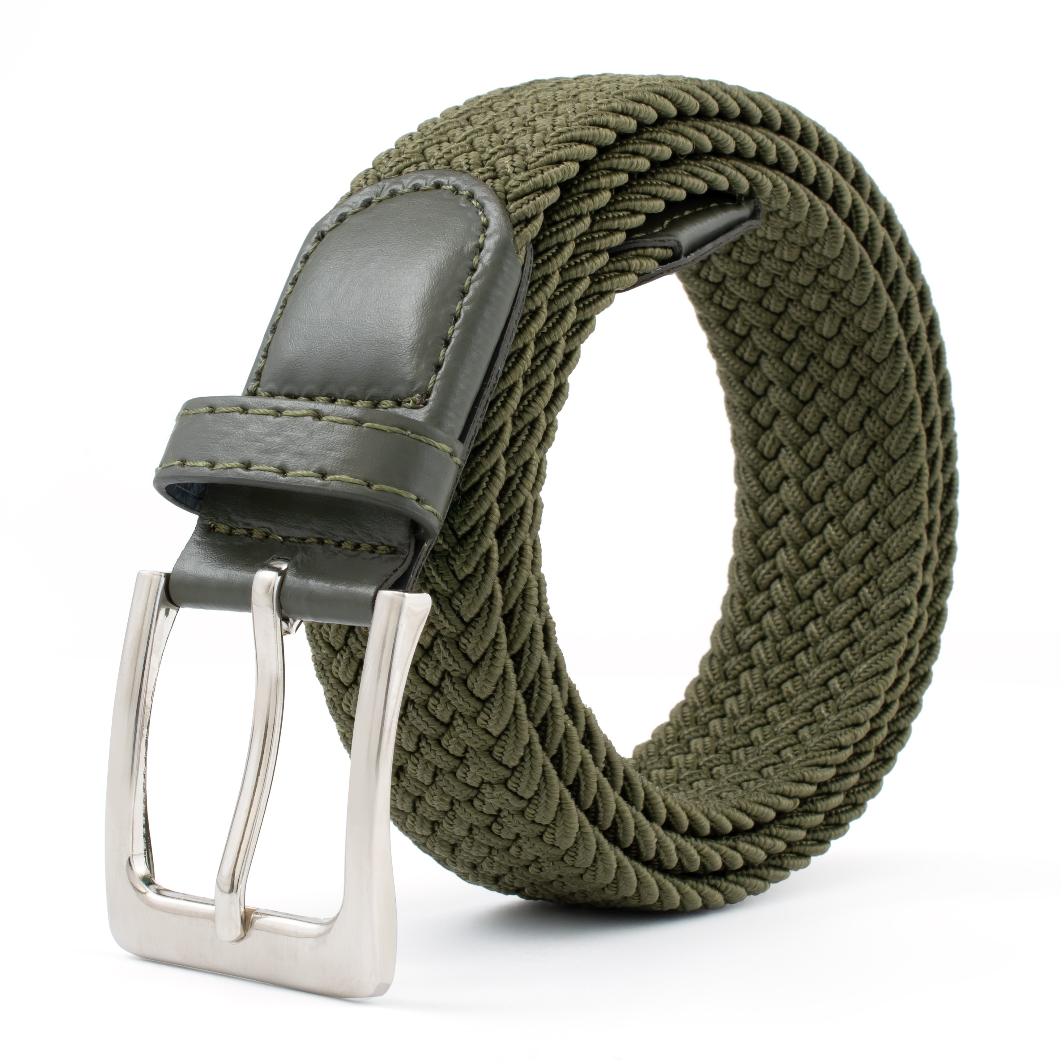 Factory Stock Pin Metal Buckle Pu Leather Stretch Elastic Webbing Strap Elastic Fabric Belt