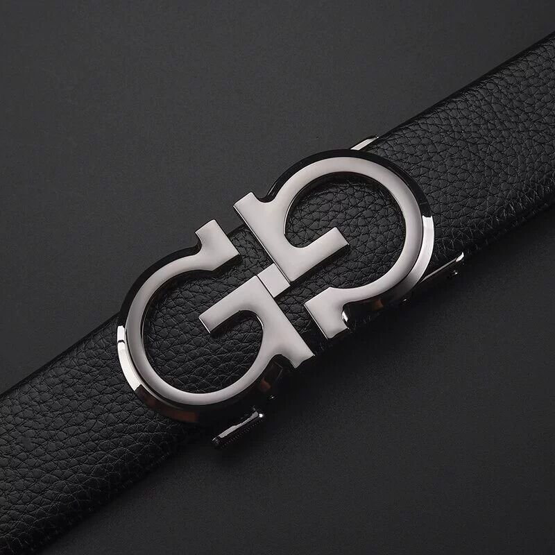 Men's belt genuine leather belt automatic buckle belt, cowhide belt, simple fashion waistband
