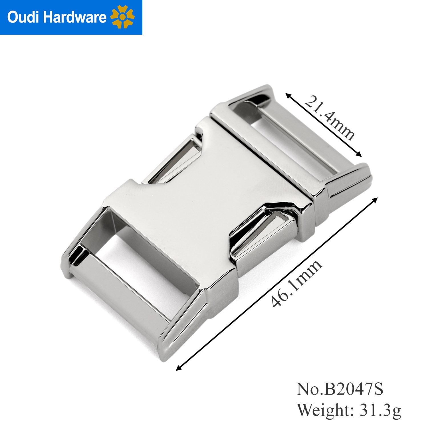 Adjustable Dog Collar Metal Buckle Curved Shape Metal Side Release Buckle Custom Belt Buckle For Pet Collars And Bag Strap