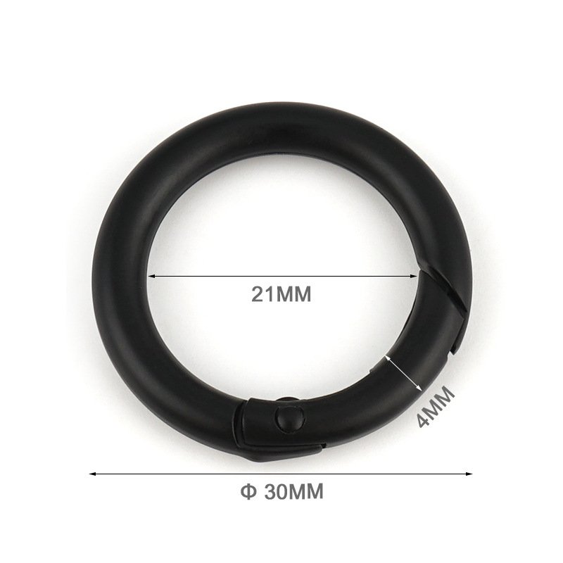 Custom O Ring Buckle Round Carabiner Snap Clip Hook Spring Keyring Clasp Engraved Logo O Ring for Handbags