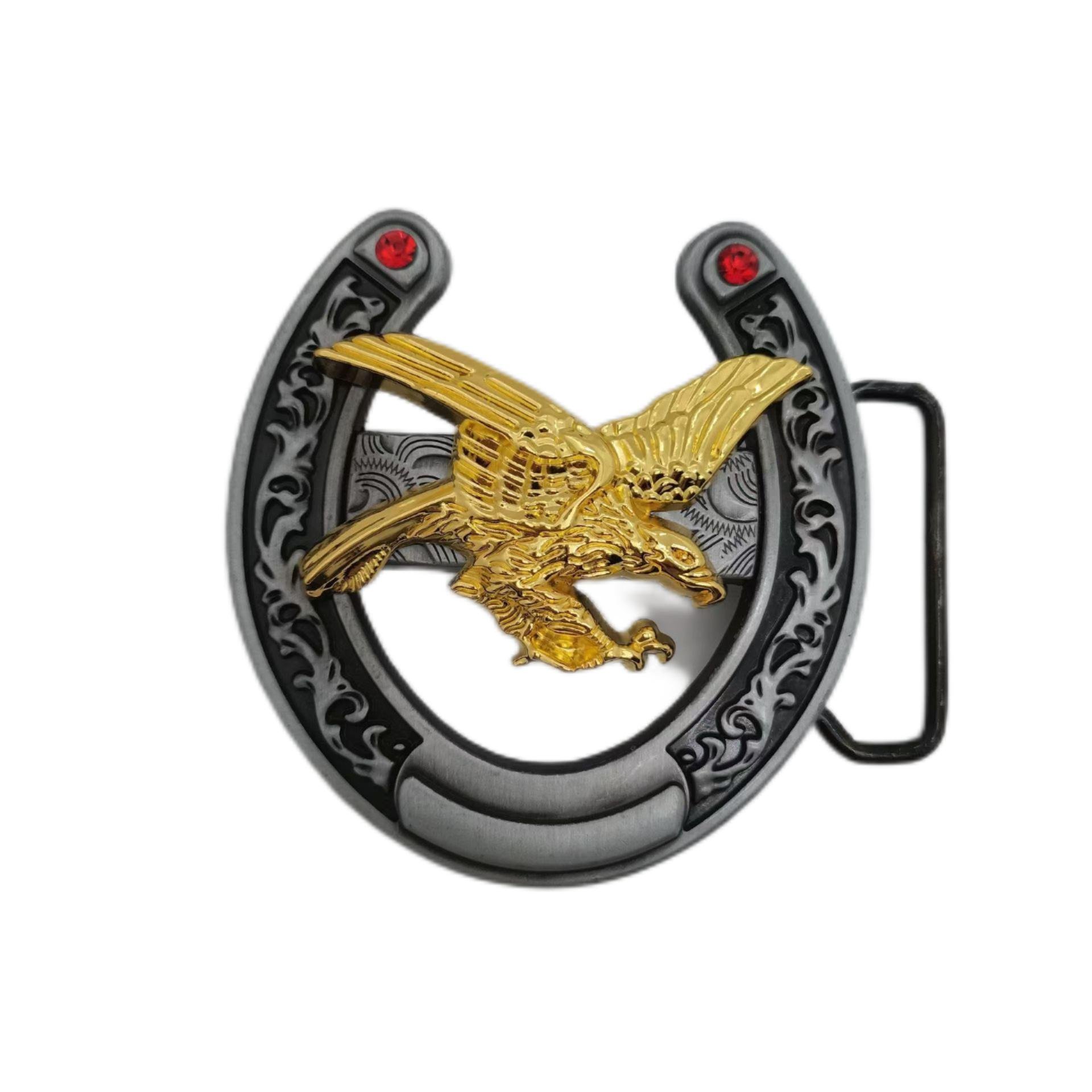 Fashionable Western Cowboy Belt Buckle Versatile 40mm Zinc Alloy Bullhead Horse Head New Design Customizable Logo