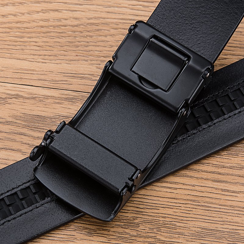 Genuine Leather Automatic Buckle Belt Mens Automatic Belts For Men top layer cowhide leather belt