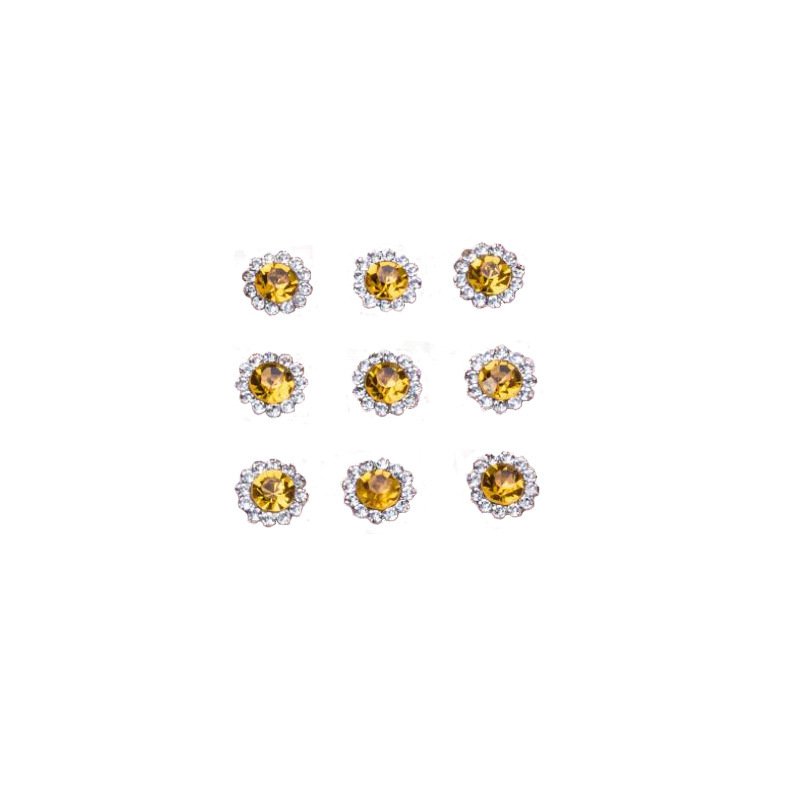 Sunflower diamond Round flower buckle bow Handmade diy hair Nail beads accessories button
