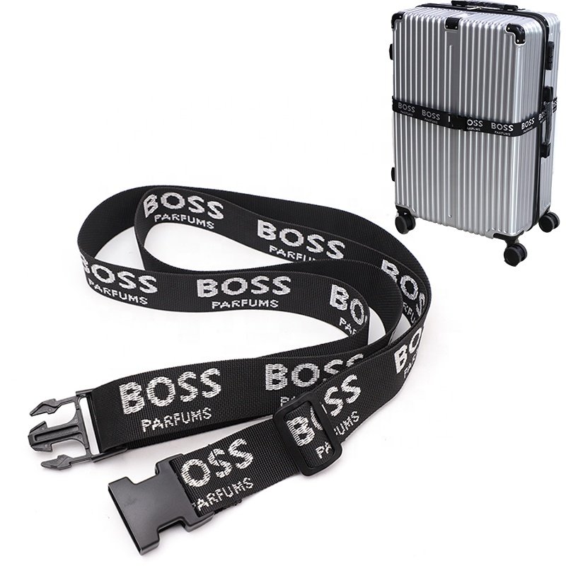 Custom logo luggage tag strap 4 pack luggage belt straps with Silicone tag buckle for suitcases
