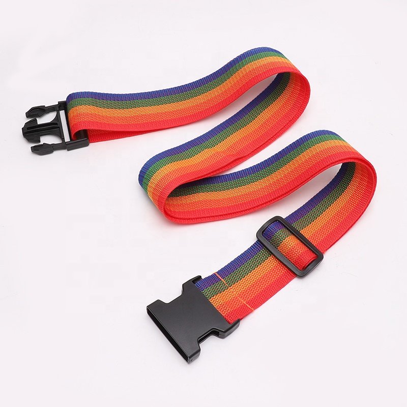 Custom logo luggage tag strap 4 pack luggage belt straps with Silicone tag buckle for suitcases