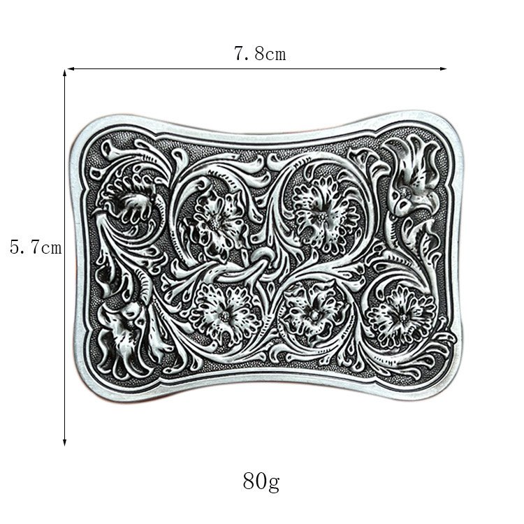 Ready to Ship Western Belt Buckles Bone Shape Floral Men Cowboy Antique Colors Buckles