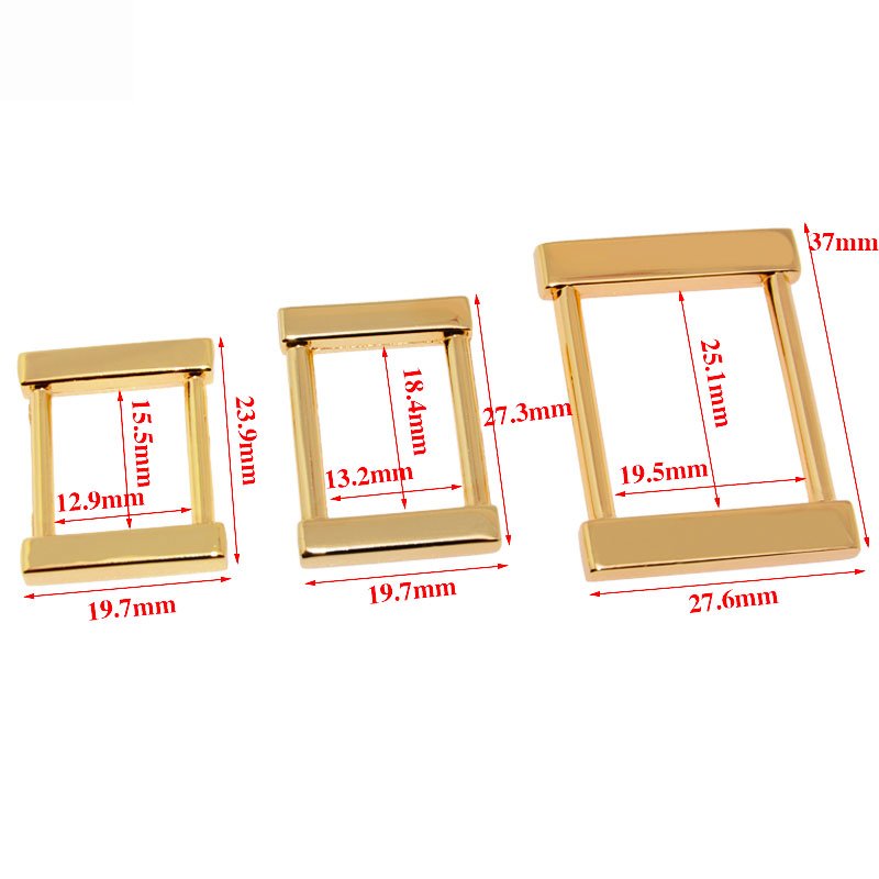 Handbag hardware Decorative Strap Metal Buckle Accessories 25mm Slide rectangular Square Ring For Handbags
