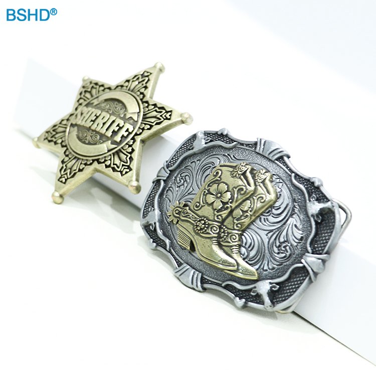 Custom Logo Metal Men American Western Cowboy Rodeo Sturdy Retro Skeleton Style 3D Skull Belt Buckle For Halloween Decoration