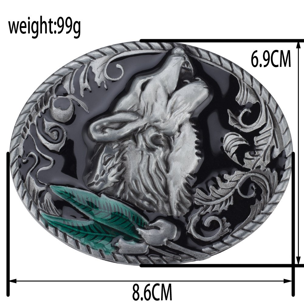 wolf zinc alloy belt buckle western cowboy belt buckle for men