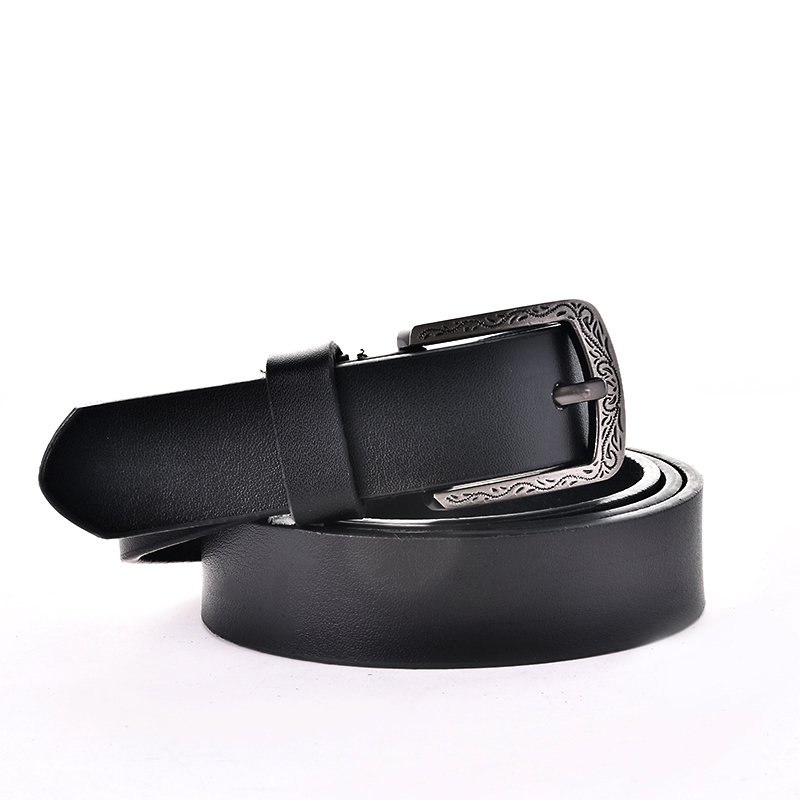 Wholesale Genuine Cowhide Leather Belt Women Business Casual Cow Leather Ferragamo Customizable Black Color Western OEM