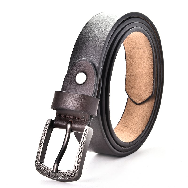 Wholesale Genuine Cowhide Leather Belt Women Business Casual Cow Leather Ferragamo Customizable Black Color Western OEM