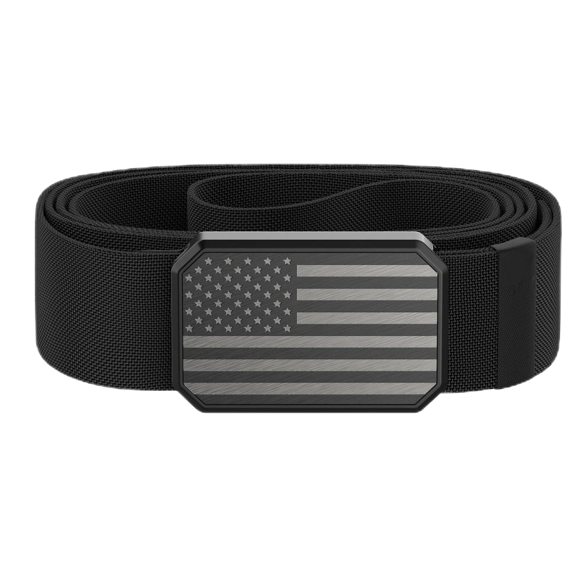 Alloy Magnetic Metal Buckle Free Custom Logo 1.5" New Arrival Magnetic Metal Buckle Men's Stretch Nylon Belt Elastic Jeans Belt