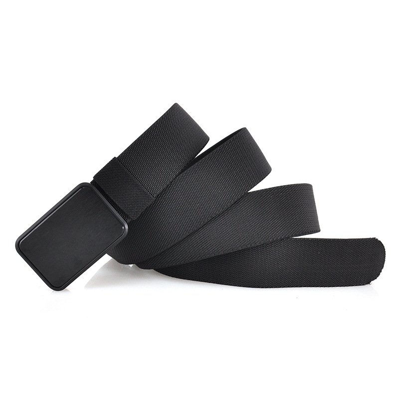 Alloy Magnetic Metal Buckle Free Custom Logo 1.5" New Arrival Magnetic Metal Buckle Men's Stretch Nylon Belt Elastic Jeans Belt