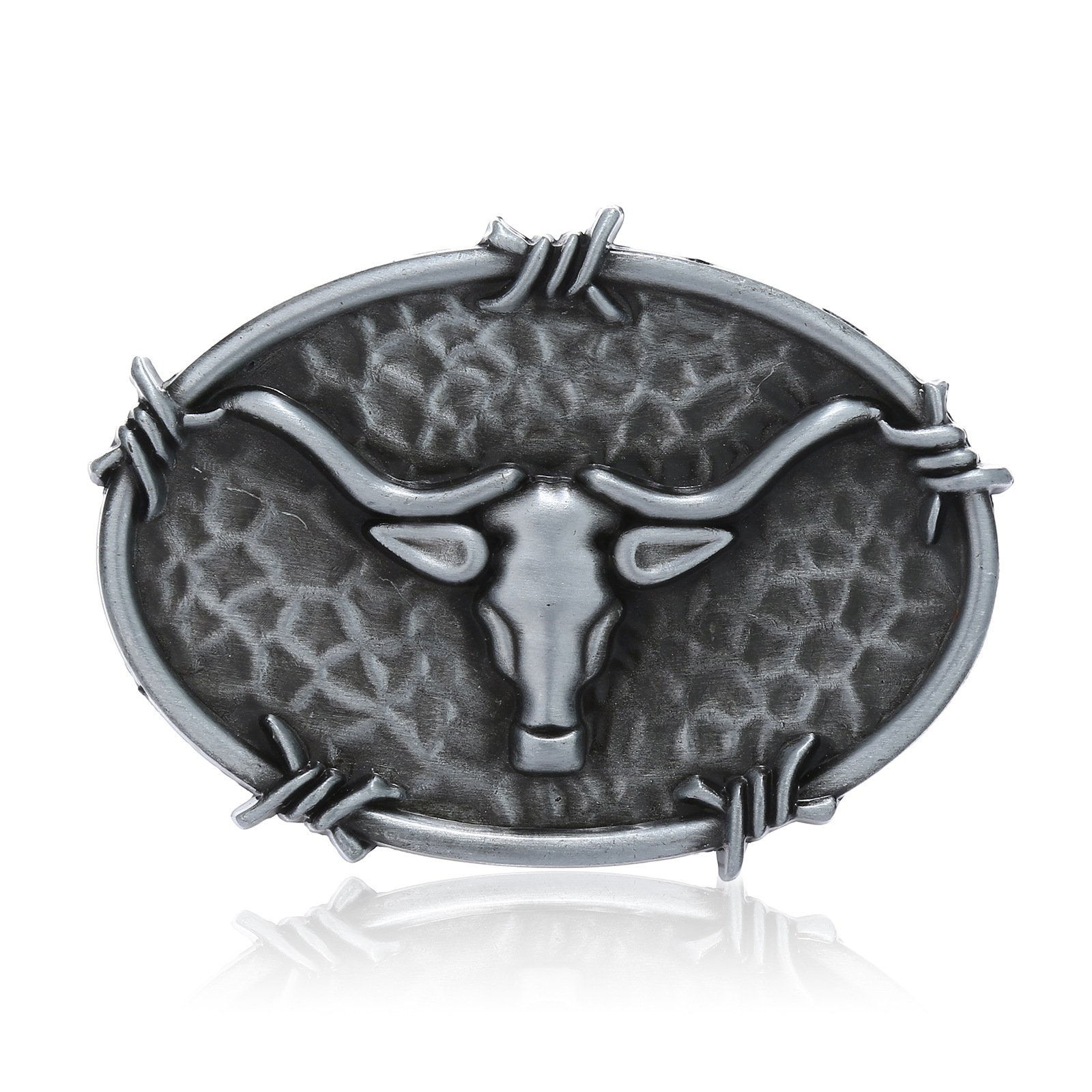 Direct factory customized zinc alloy bull head western name plate western belt metal cowboy buckle for men