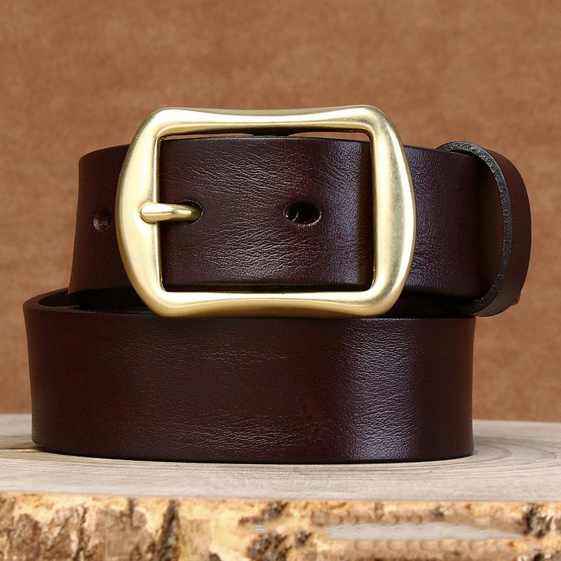 Luxury Mans Cow Genuine Leather Buckle Belt Business Adjustable Classic Vintage Leather Belt For Men