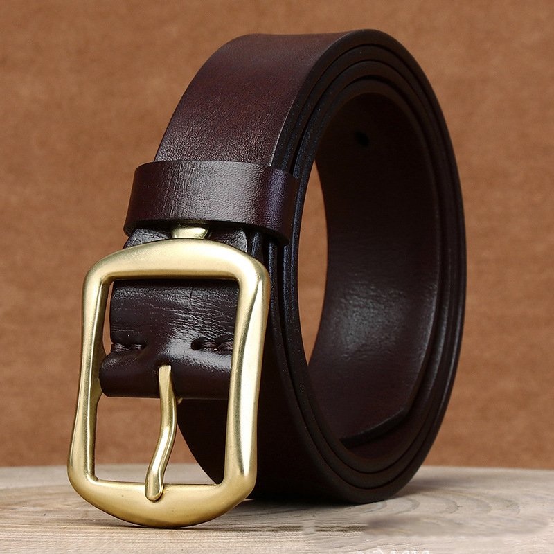 Luxury Mans Cow Genuine Leather Buckle Belt Business Adjustable Classic Vintage Leather Belt For Men