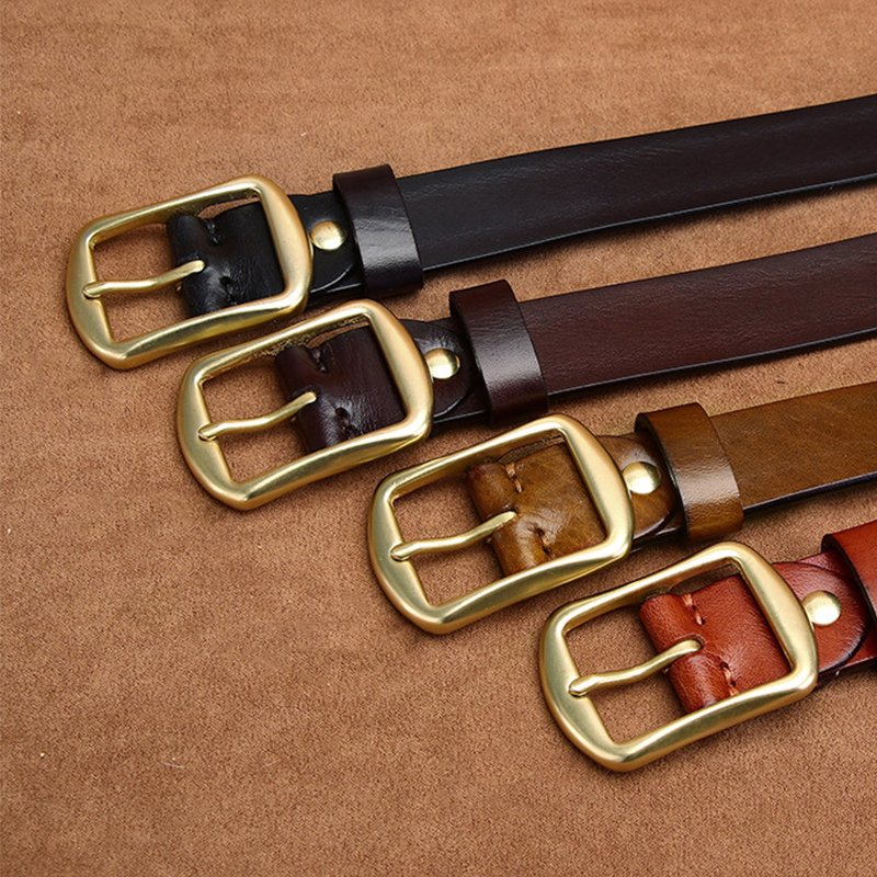 Luxury Mans Cow Genuine Leather Buckle Belt Business Adjustable Classic Vintage Leather Belt For Men