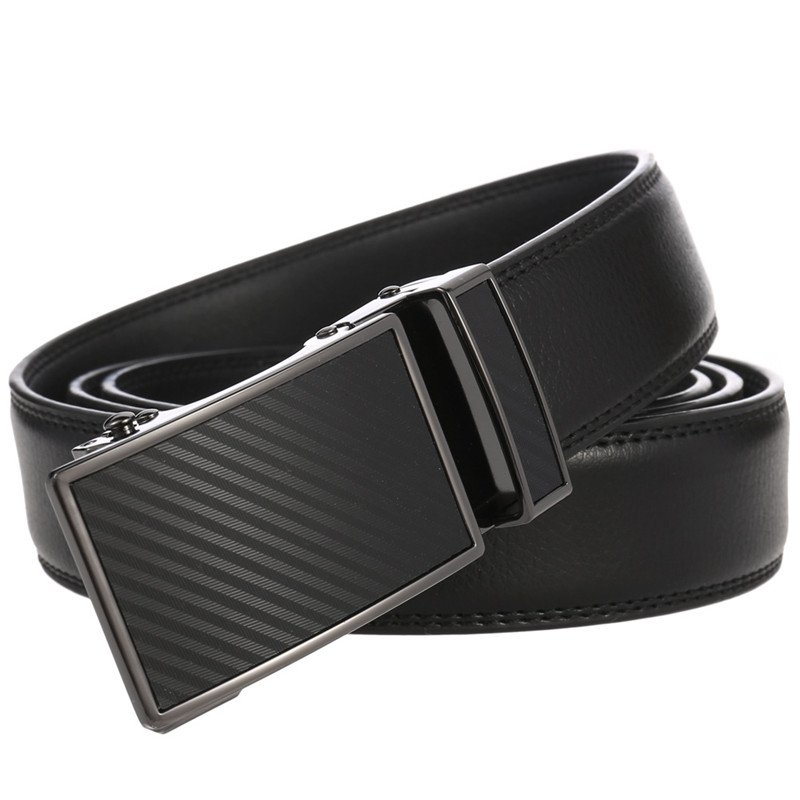 LQbelt 35MM Men's Automatic Buckle Belt Genuine Leather Belts For Men Custom LOGO Ratchet Belt OEM Factory