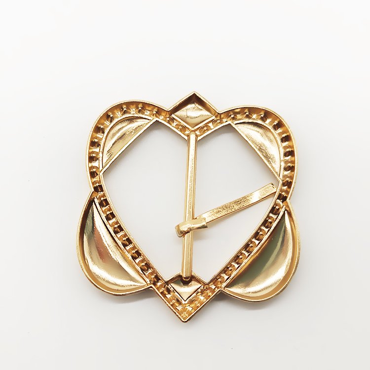Factory Wholesale 25mm Luxury Rhinestone Decorative Zinc Alloy Pin Buckle Metal Heart-Shaped Diamond Inlay Belt Buckle