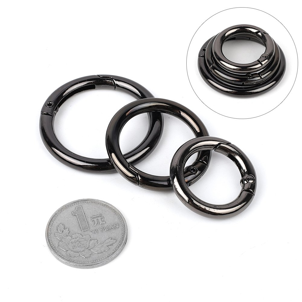 Metal Purse Buckles 13/16/20/25/28/33mm Spring O Ring Round Carabiner Snap Hook Spring Keyring Clasp DIY Jewelry Bag Accessories