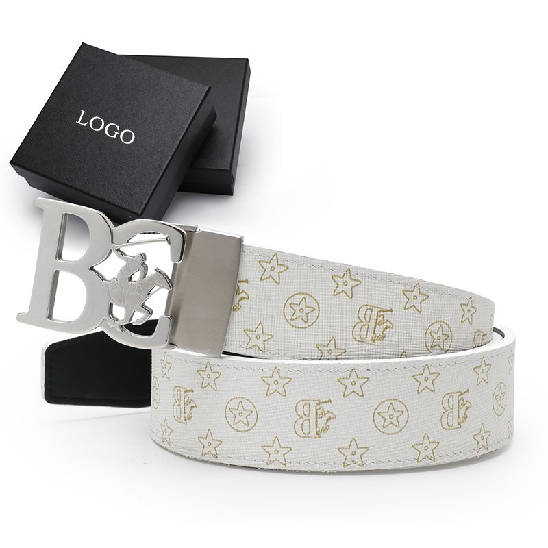 Custom men cowhide leather belt with steel buckle custom design leather waist belts for men