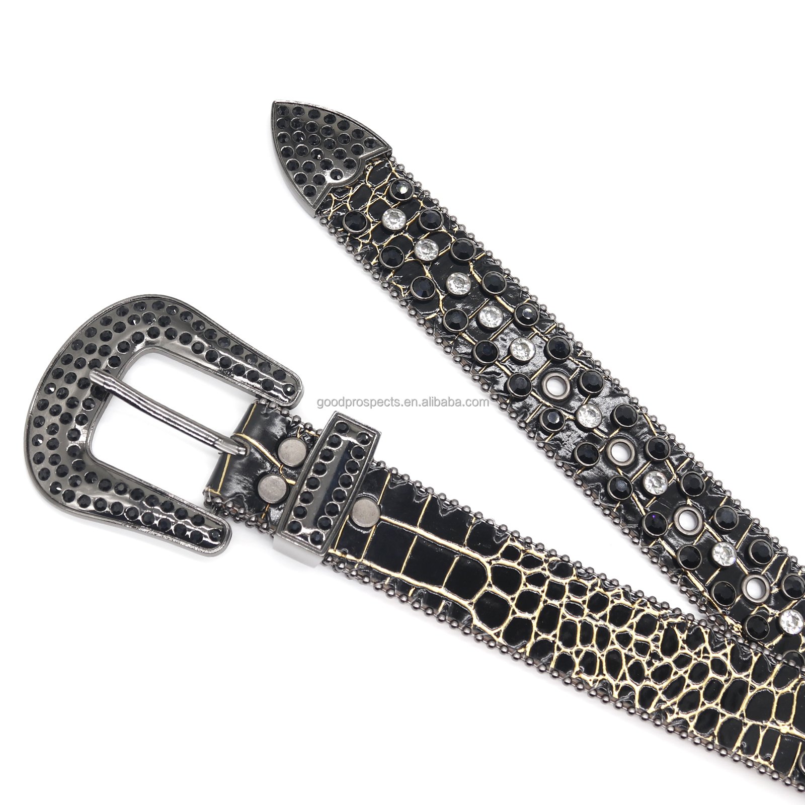 Fashion Design Rivet Rhinestone Inlaid Wide Belt Women's Jeans Belt crystal belt Black Genuine Leather With Rhinestone Buckle