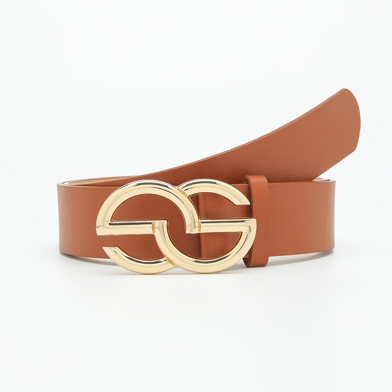 Belts For Women Pu Leather With Double G Buckle Belt Comfy Belts For Jeans Pants