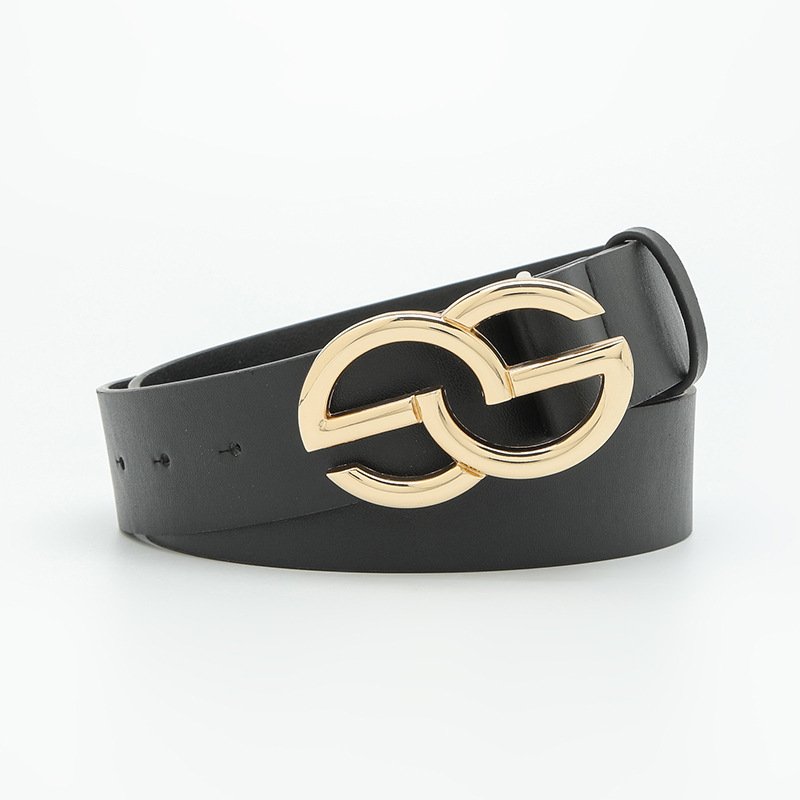 Belts For Women Pu Leather With Double G Buckle Belt Comfy Belts For Jeans Pants