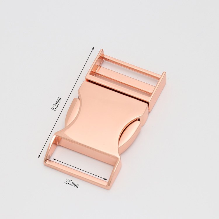 Factory Direct Sale High End Metal release side release dog buckle Handbag Slider Square Buckle In Stock metal chain dog harness