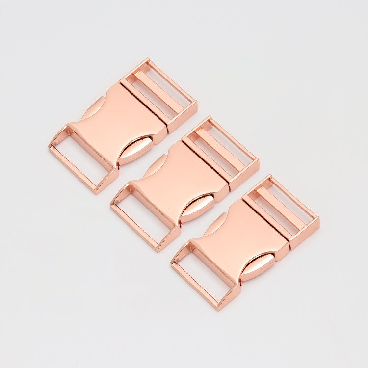 Factory Direct Sale High End Metal release side release dog buckle Handbag Slider Square Buckle In Stock metal chain dog harness