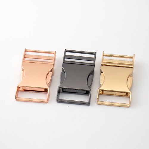 Factory Direct Sale High End Metal release side release dog buckle Handbag Slider Square Buckle In Stock metal chain dog harness
