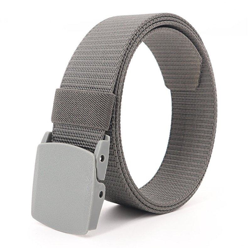 Sales of customized 1.5-inch men's outdoor leisure nylon lightweight canvas webbing wear-resistant plastic buckle belt