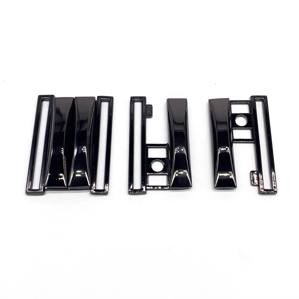 fashion metal zinc alloy webbing two pieces interlocking quick release buckle for elastic waistband belt of dress coat pants