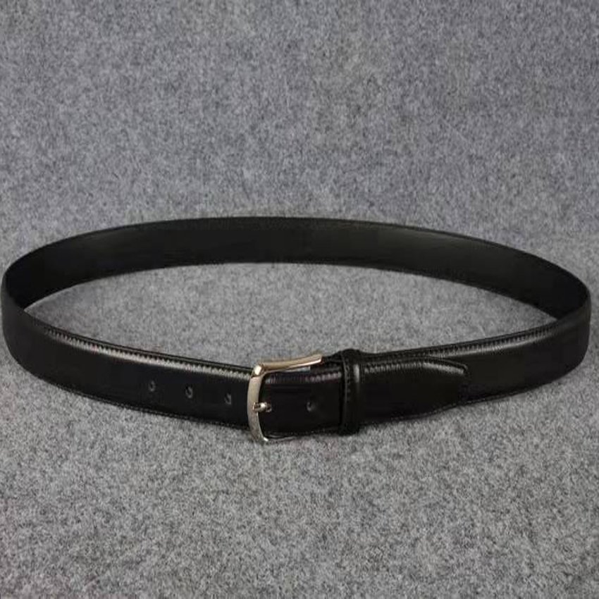 2024 Hot selling High quality Genuine leather belt with pin buckle black upper leather business style belt for business suit