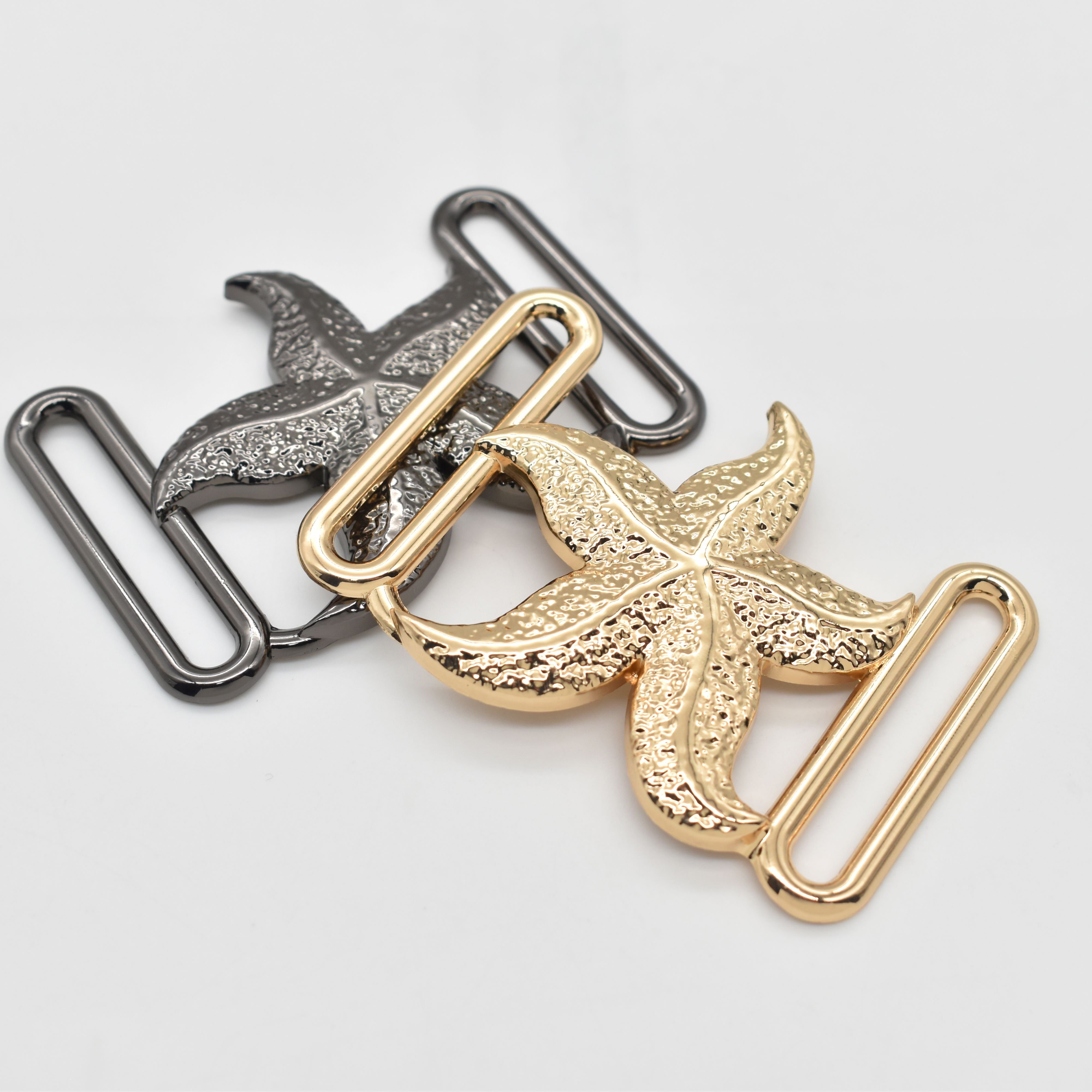 Factory price custom starfish shape custom starfish shape rust-proof bikini buckle For Luxury Swimsuit/Bra/Beach Bikini