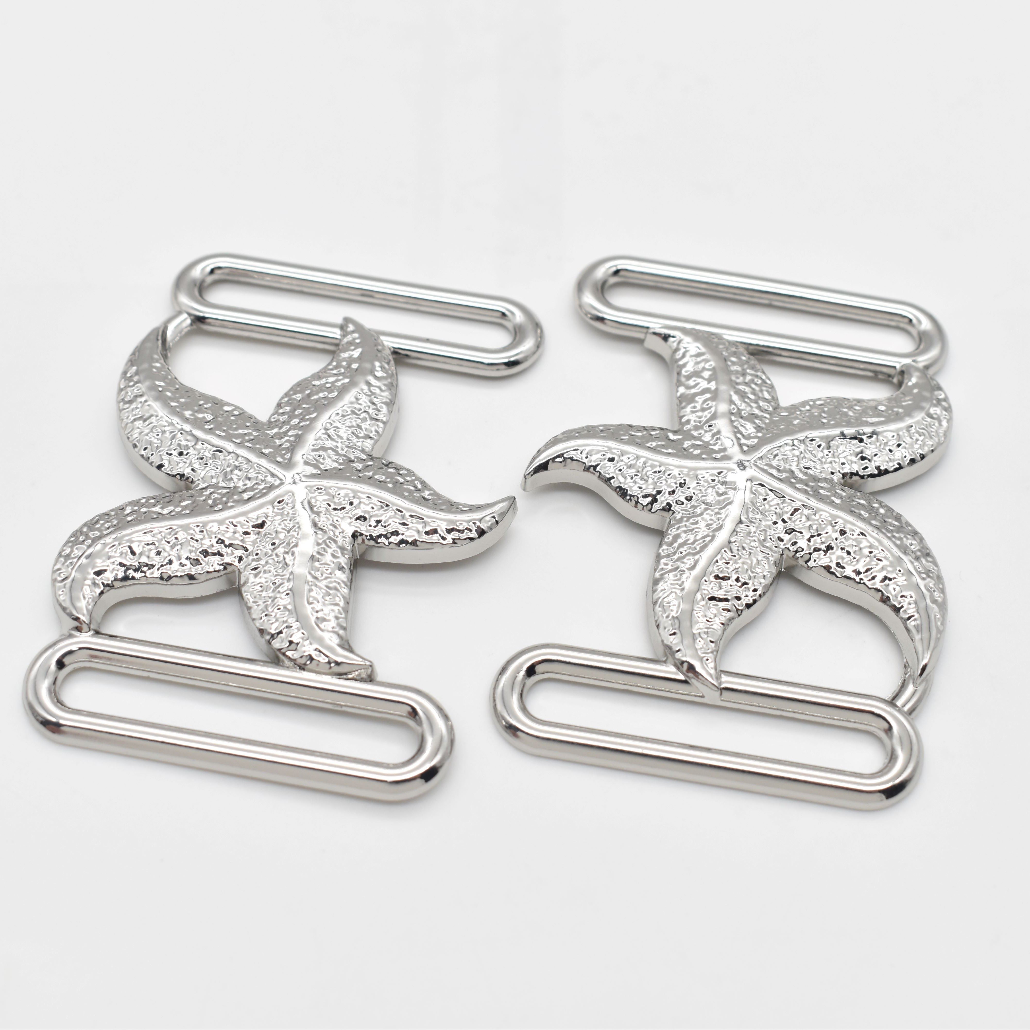 Factory price custom starfish shape custom starfish shape rust-proof bikini buckle For Luxury Swimsuit/Bra/Beach Bikini