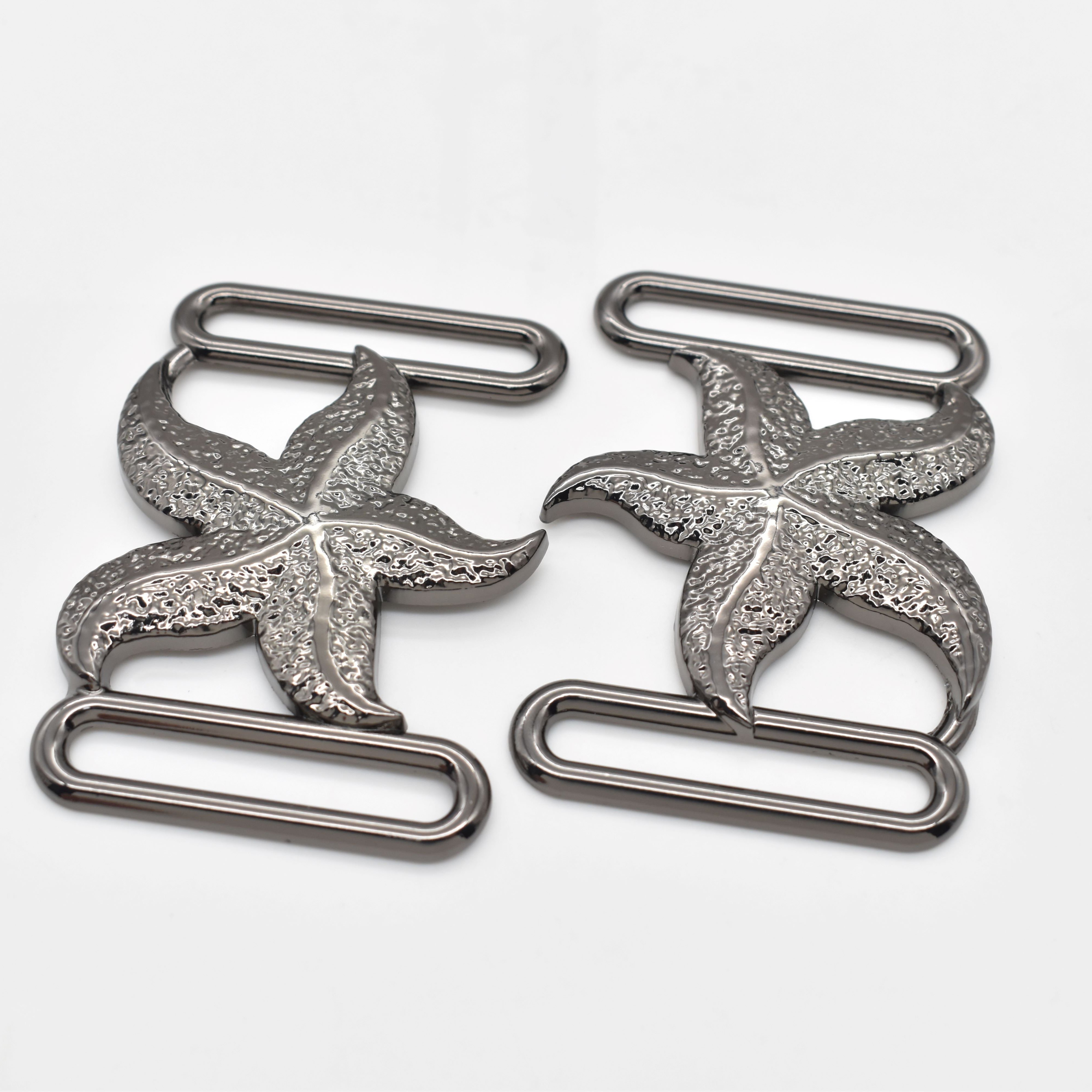 Factory price custom starfish shape custom starfish shape rust-proof bikini buckle For Luxury Swimsuit/Bra/Beach Bikini