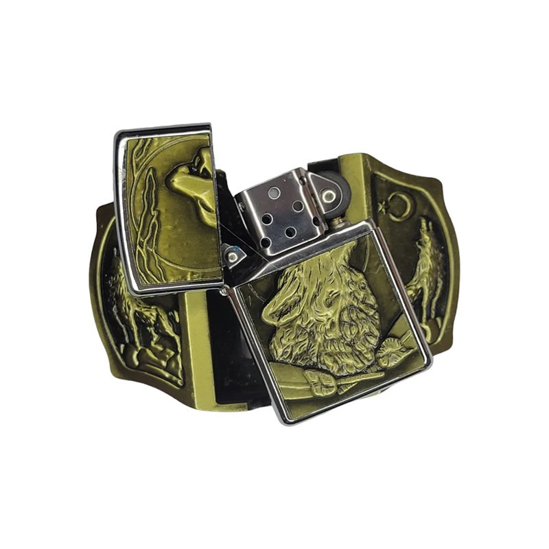 Wholesale Custom Logo Western Cowboy Luxury 3D Brass Metal Belt Buckles Lighter For Men
