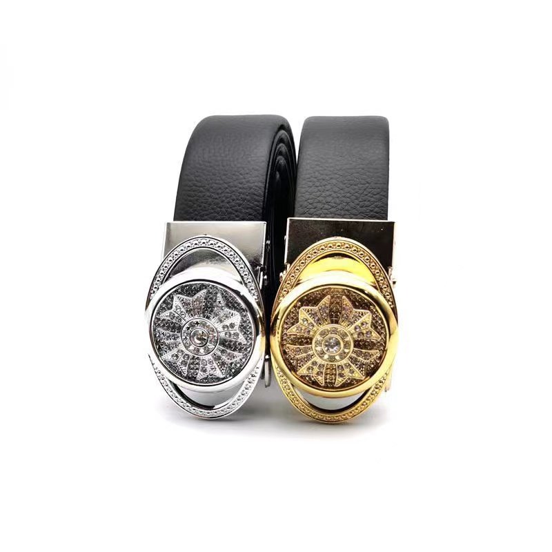 Shuoyang factory 2023 fashion trend men's versatile rotating diamond-encrusted automatic Belt buckle fashion niche design