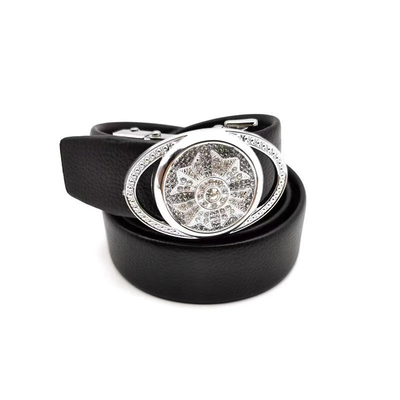 Shuoyang factory 2023 fashion trend men's versatile rotating diamond-encrusted automatic Belt buckle fashion niche design