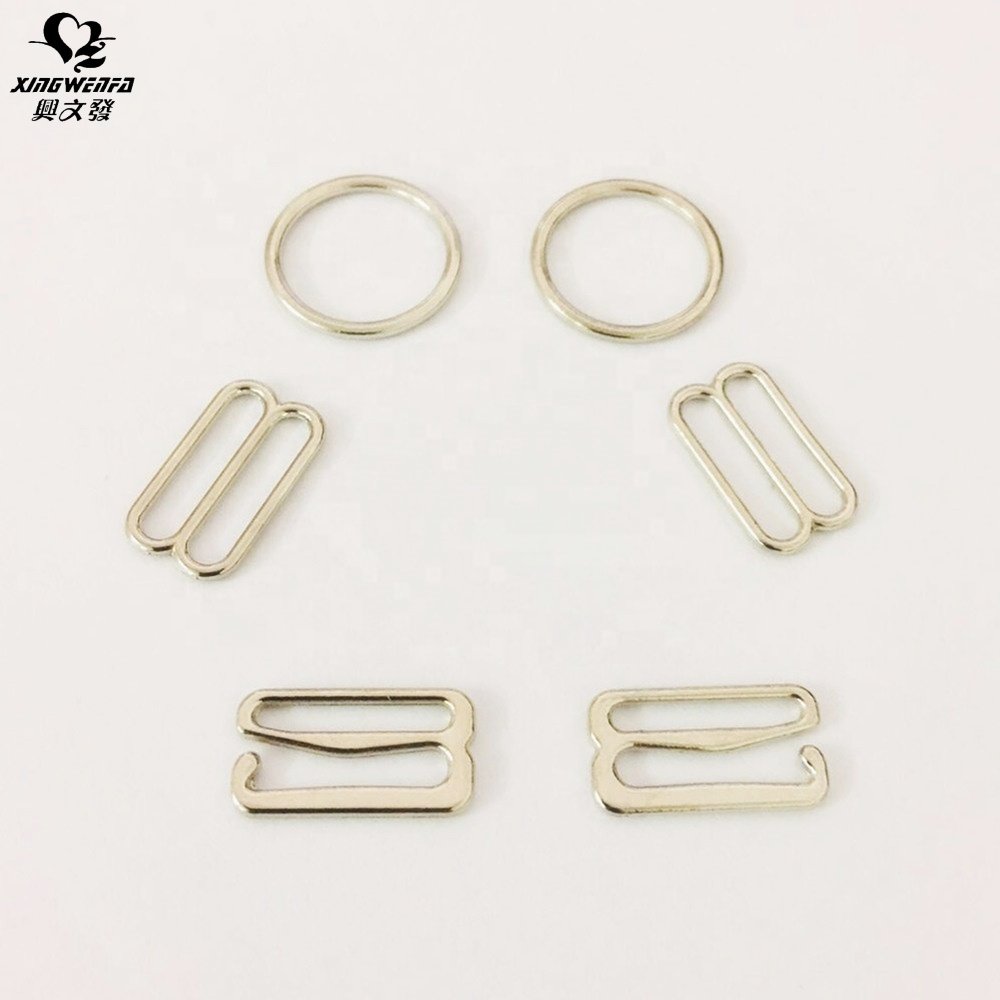 Underwear accessories bra buckle 15mm zinc alloy Nickel free bra strap adjuster silver ring