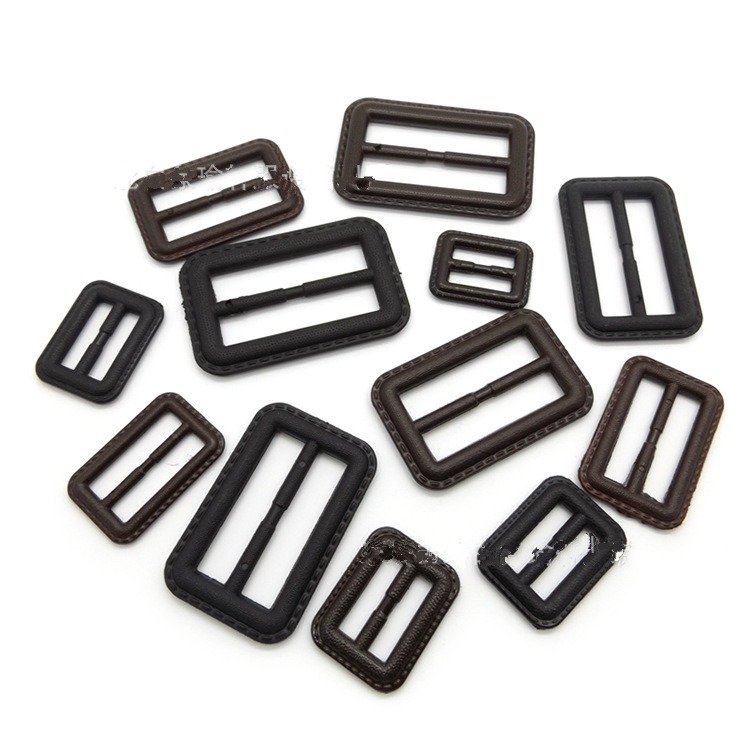 Rectangular Brown Black Custom Waterproof Genuine Covered Leather Belt Cover Buckles For Belts
