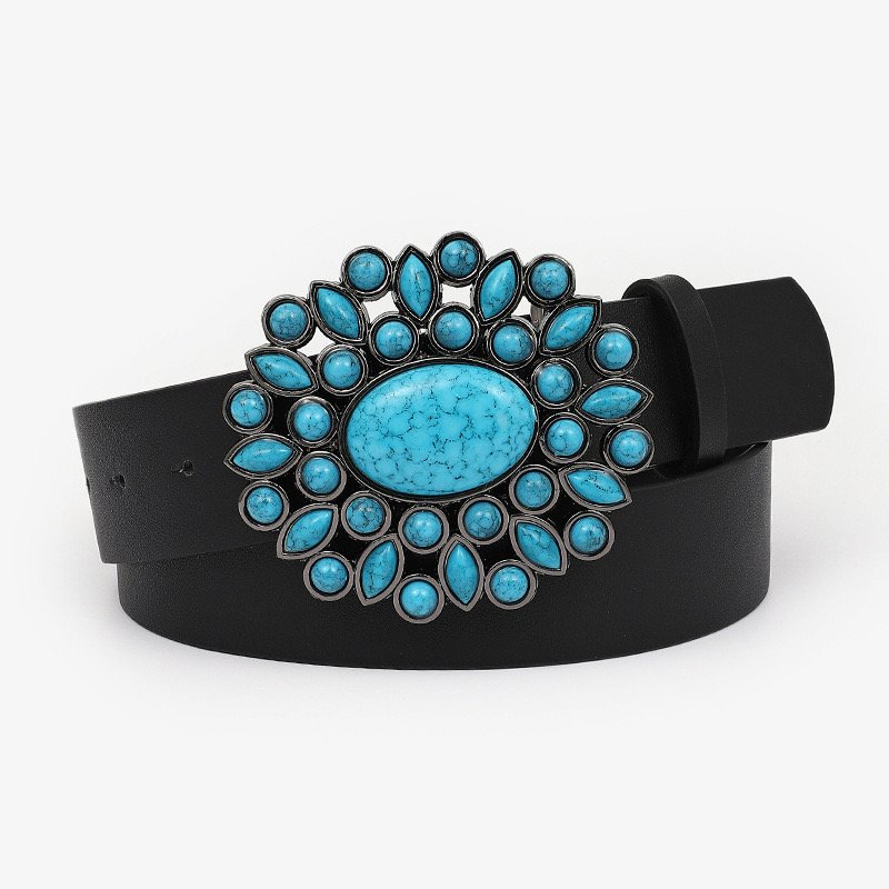 wholesale western cowboy belt buckle Vintage gemstone western belt buckle for men