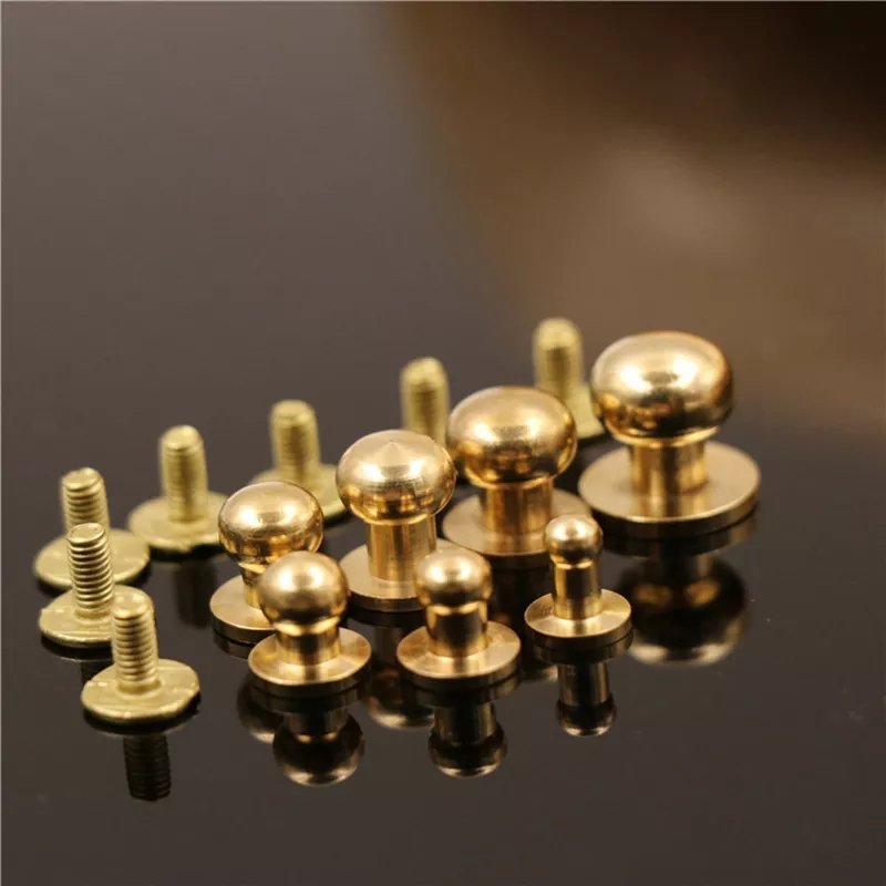 Brass Round Head Sam Brown Button monk Rivets/Stud Ball Post Studs Nipple Nail Buckles DIY Leather Craft Belt/Strap Accessories