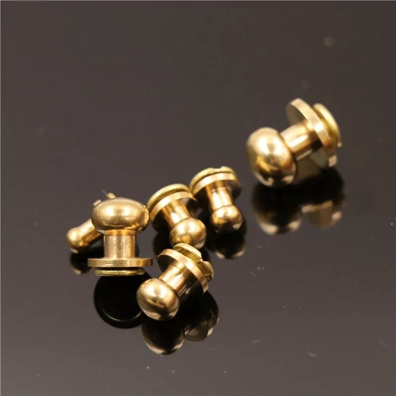 Brass Round Head Sam Brown Button monk Rivets/Stud Ball Post Studs Nipple Nail Buckles DIY Leather Craft Belt/Strap Accessories