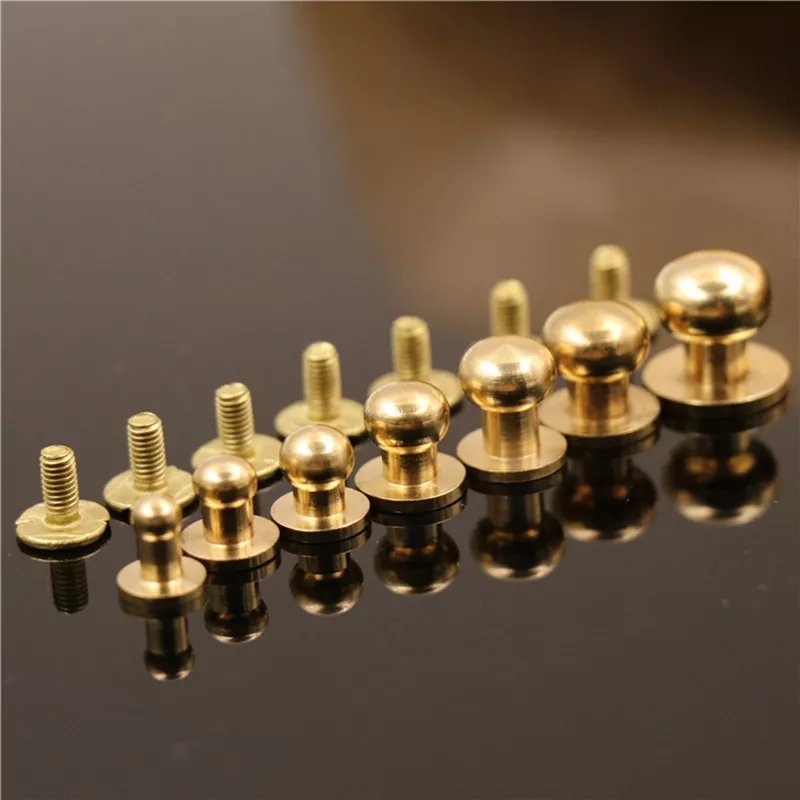 Brass Round Head Sam Brown Button monk Rivets/Stud Ball Post Studs Nipple Nail Buckles DIY Leather Craft Belt/Strap Accessories
