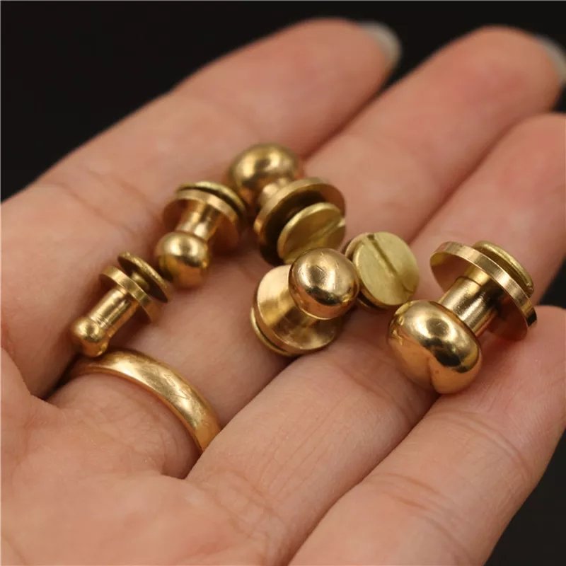 Brass Round Head Sam Brown Button monk Rivets/Stud Ball Post Studs Nipple Nail Buckles DIY Leather Craft Belt/Strap Accessories