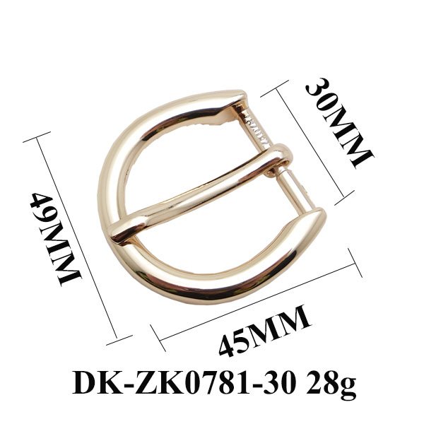 Luggage Hardware Accessories 30mm Zinc Alloy D Shape Gold Color Simple Buckle For Women's Leather Belt Handbag
